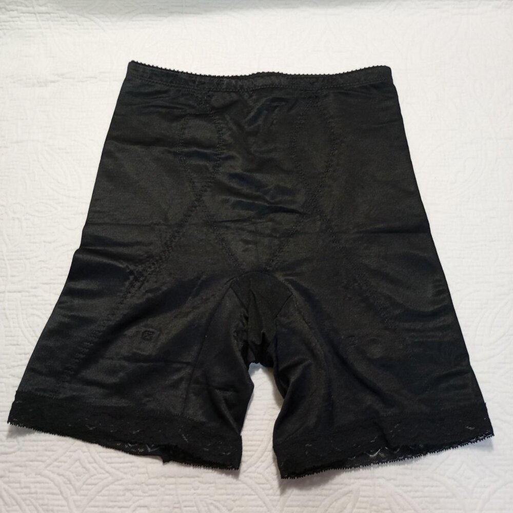 Flexees Womens Black High-Waist Shaping Shorts Size 28